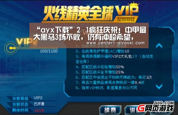 “ayx下载”2-1疯狂庆祝!中甲最大黑马3场不败,仍有冲超希望,争冠白热化(图4) 爱游戏app